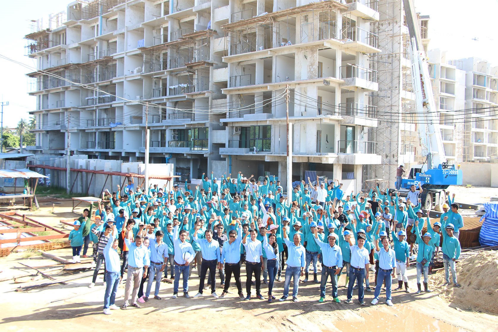 Greystone construction team gathered at a Phuket project